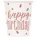 Happy Birthday Rose Gold Glitz Paper Cups - Sweets 'n' Things