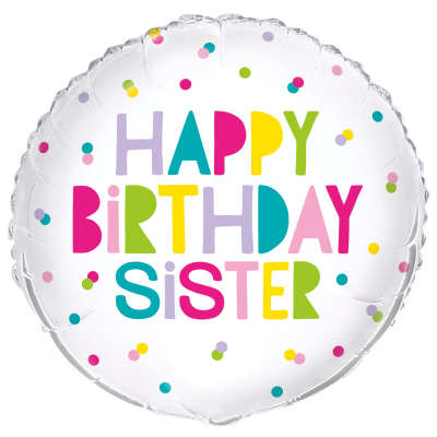 Happy Birthday Sister Foil Balloon (Inflated) - Sweets 'n' Things