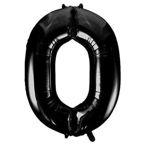 Black Number 0 Giant Foil Helium Balloon 34" (Optional Helium Inflation)