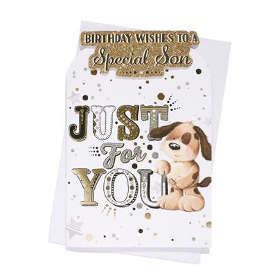Son Birthday Card - Cute Puppy