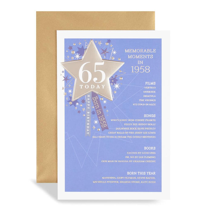 Year of Birth Birthday 65th Greeting Card - Born in 1958