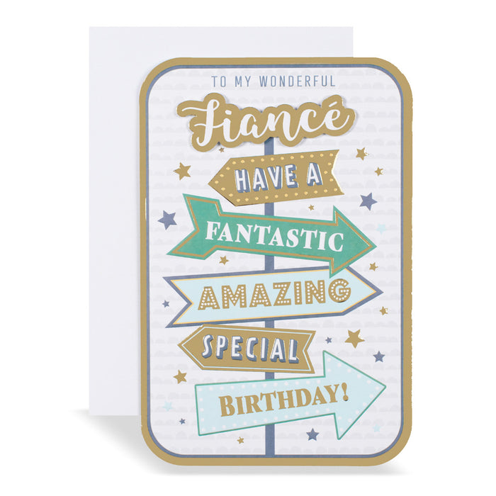 Fiance Birthday Greeting Card Male Modern