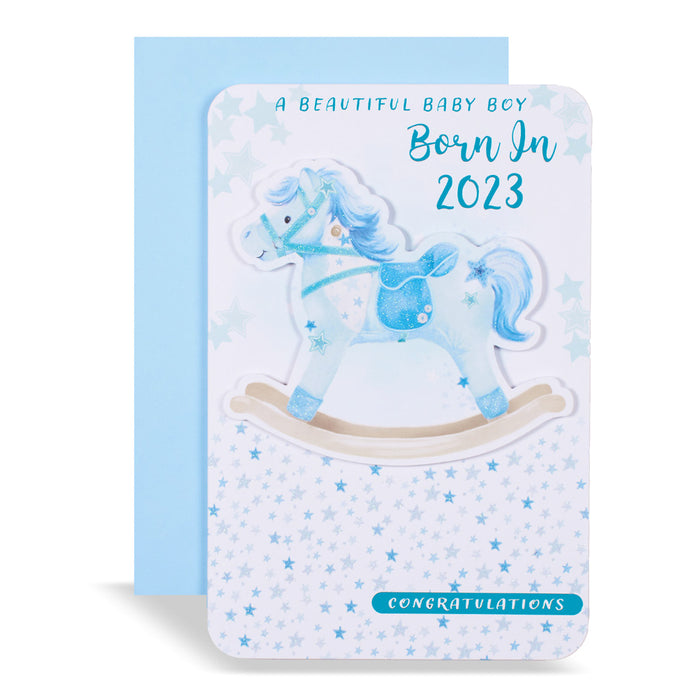 Birth of Baby Boy - Born in 2023 Greeting Card