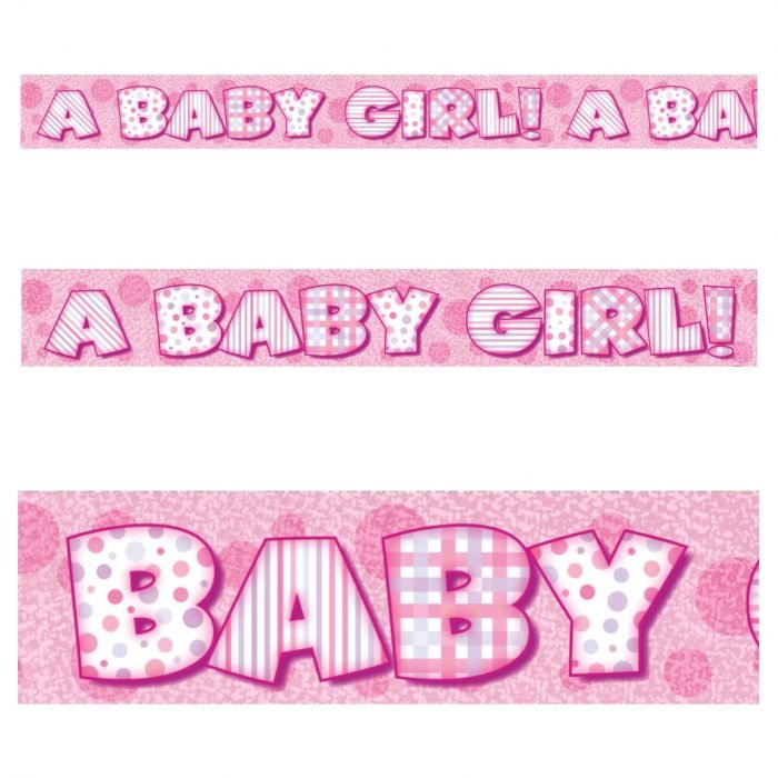 It's a Girl 'A Baby Girl' Banner 9ft Long - Sweets 'n' Things
