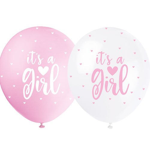 It’s a Girl Latex Balloon x 5 (Optional Inflation) - Sweets 'n' Things