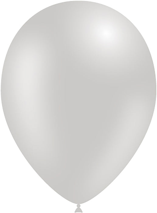 Silver Latex Balloons - Optional Helium Filled