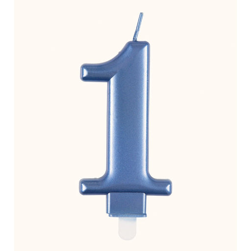 Metallic BLUE Number 1 Birthday Candle - Sweets 'n' Things