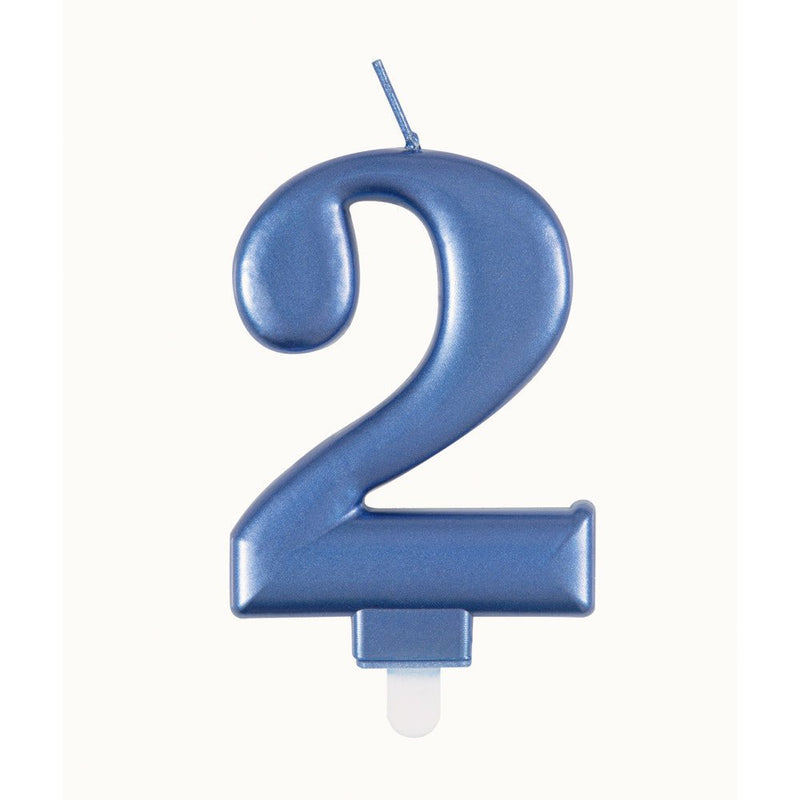 Metallic BLUE Number 2 Birthday Candle - Sweets 'n' Things