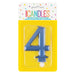 Metallic BLUE Number 4 Birthday Candle - Sweets 'n' Things