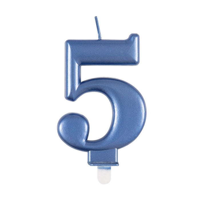 Metallic BLUE Number 5 Birthday Candle - Sweets 'n' Things