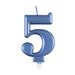 Metallic BLUE Number 5 Birthday Candle - Sweets 'n' Things