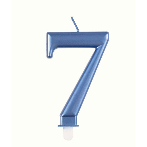 Metallic BLUE Number 7 Birthday Candle - Sweets 'n' Things