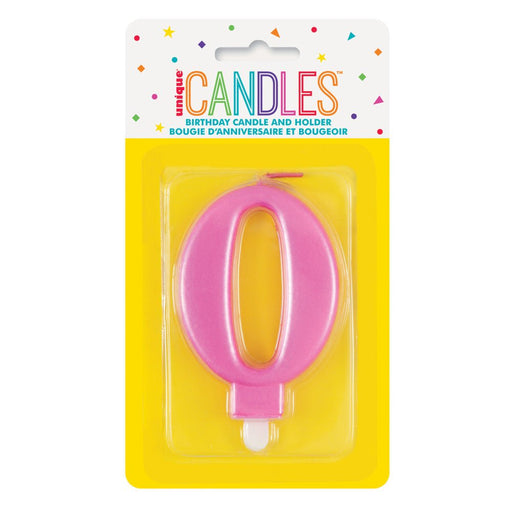 Metallic PINK Number 0 Birthday Candle - Sweets 'n' Things