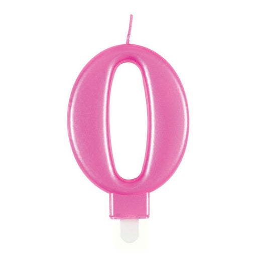 Metallic PINK Number 0 Birthday Candle - Sweets 'n' Things
