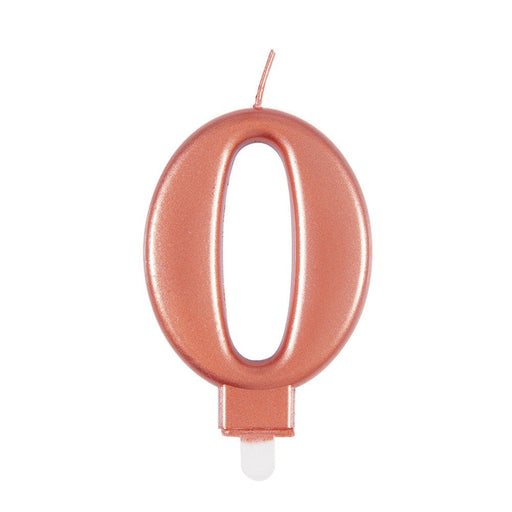 Metallic ROSE Gold Number 0 Birthday Candle - Sweets 'n' Things