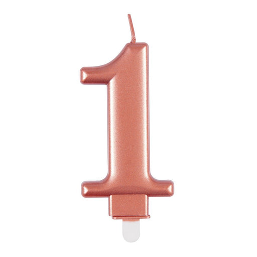 Metallic ROSE Gold Number 1 Birthday Candle - Sweets 'n' Things