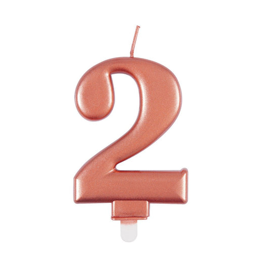 Metallic ROSE Gold Number 2 Birthday Candle - Sweets 'n' Things