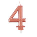 Metallic ROSE Gold Number 4 Birthday Candle - Sweets 'n' Things