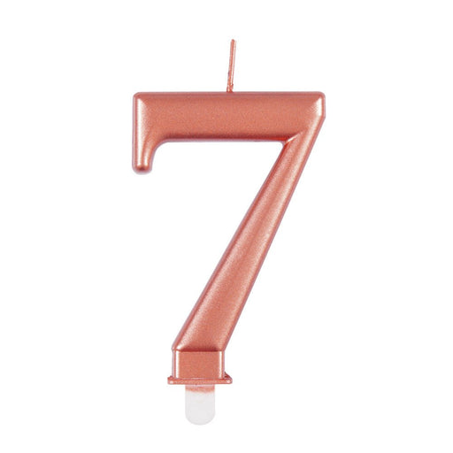 Metallic ROSE Gold Number 7 Birthday Candle - Sweets 'n' Things