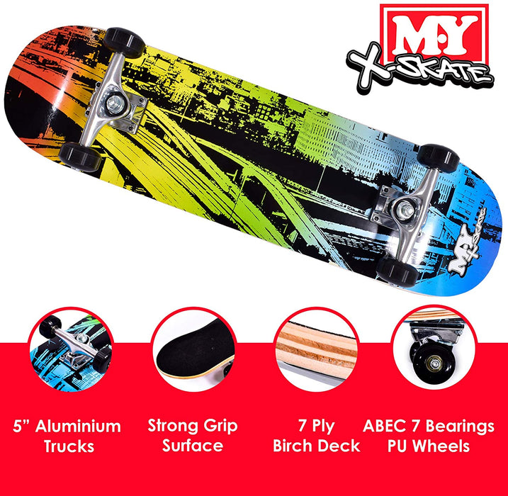M.Y X-Skate Complete Skateboard 31" Double Kick Beginner Skateboard - Sweets 'n' Things