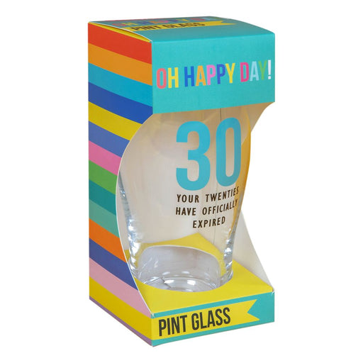 Oh Happy Day! Birthday Pint Glass - 30 - Sweets 'n' Things