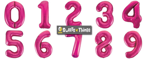 Pink Number 1 Giant Foil Helium Balloon 34" INFLATED - Sweets 'n' Things