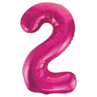 Pink Number 2 Giant Foil Helium Balloon 34" (Optional Helium Inflation)