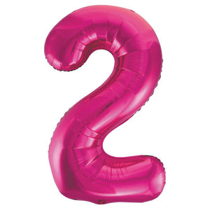 Pink Number 2 Giant Foil Helium Balloon 34" (Optional Helium Inflation)