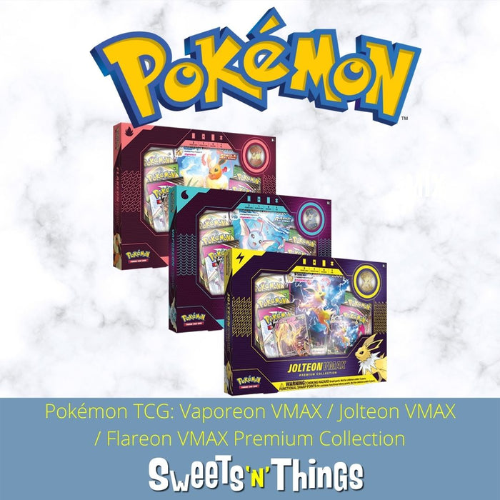 Pokémon TCG: Vaporeon VMAX / Jolteon VMAX / Flareon VMAX Premium Collection - Sweets 'n' Things