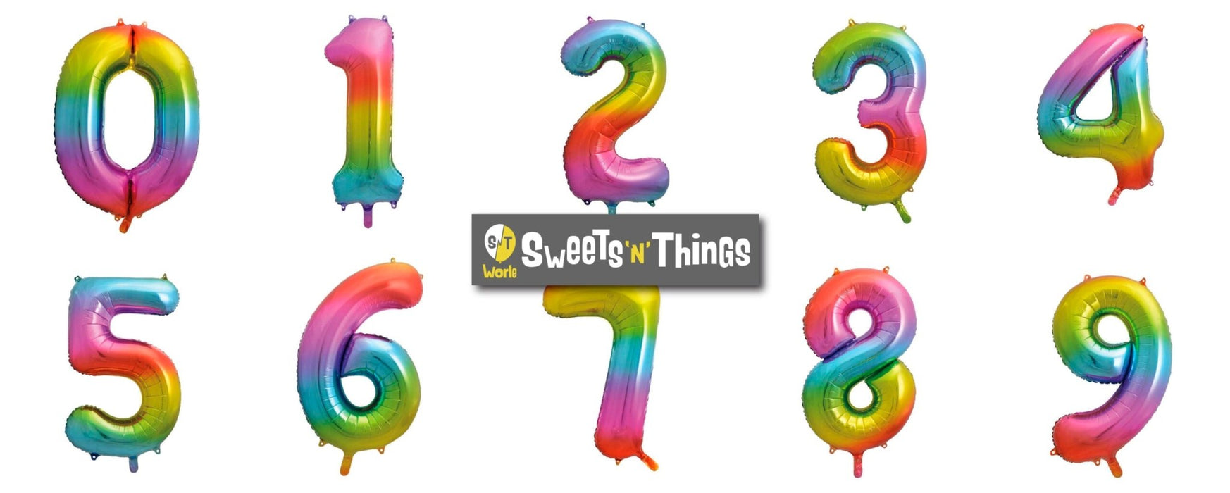 Rainbow Number 1 Giant Foil Helium Balloon 34" (Inflated) - Sweets 'n' Things