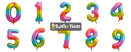 Rainbow Number 3 Giant Foil Helium Balloon 34" (Inflated) - Sweets 'n' Things