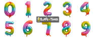 Rainbow Number 4 Giant Foil Helium Balloon 34" (Inflated) - Sweets 'n' Things