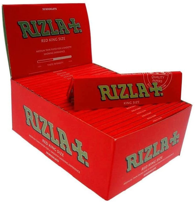 Rizla King Size Red - Full Box of 50 Booklets - Medium Thin Papers - Sweets 'n' Things