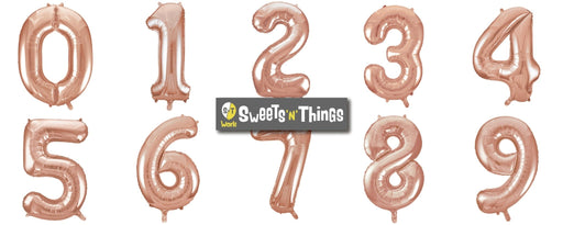Rose Gold Number 1 Giant Foil Helium Balloon 34" (Inflated) - Sweets 'n' Things
