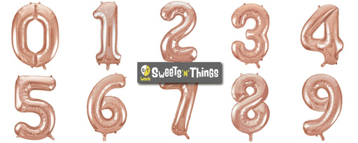 Rose Gold Number 2 Giant Foil Helium Balloon 34" (Inflated) - Sweets 'n' Things