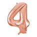 Rose Gold Number 4 Giant Foil Helium Balloon 34" (Inflated) - Sweets 'n' Things
