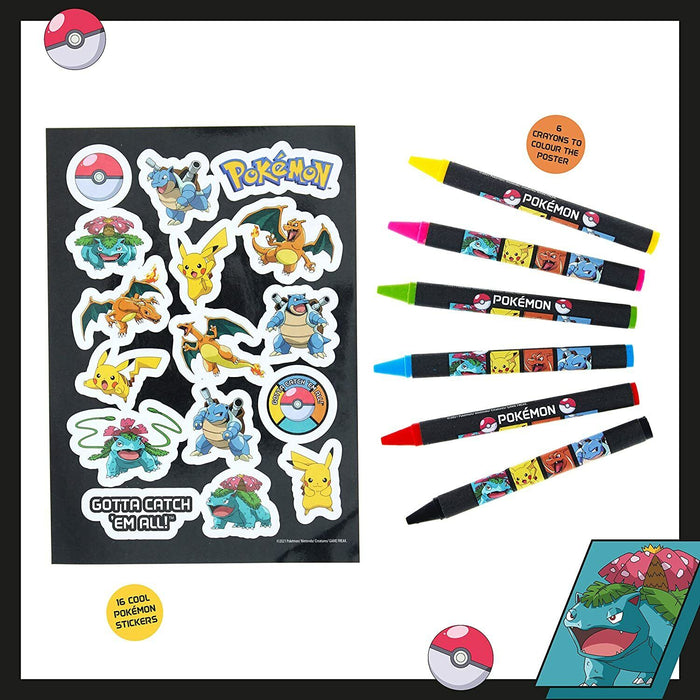 Pokémon Colouring Roll Set Posters & Crayon Stationery