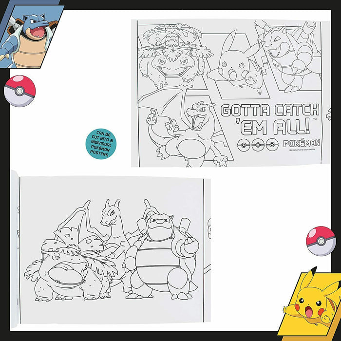Pokémon Colouring Roll Set Posters & Crayon Stationery