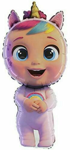 Cry Babies Fantasy Dreamy Unicorn Foil Balloon (Optional Helium Inflation)