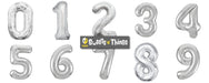 Silver Number 1 Giant Foil Helium Balloon 34" INFLATED - Sweets 'n' Things