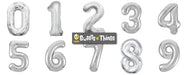 Silver Number 2 Giant Foil Helium Balloon 34" INFLATED - Sweets 'n' Things