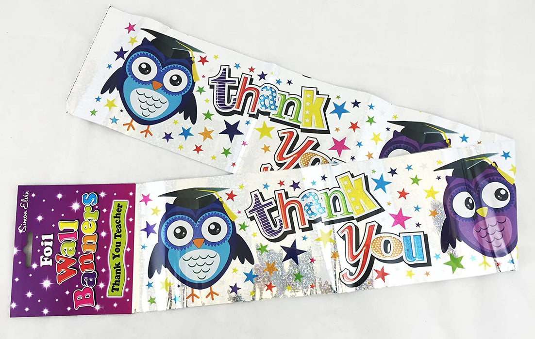 Thank You Teacher Banner 9ft Long - Sweets 'n' Things