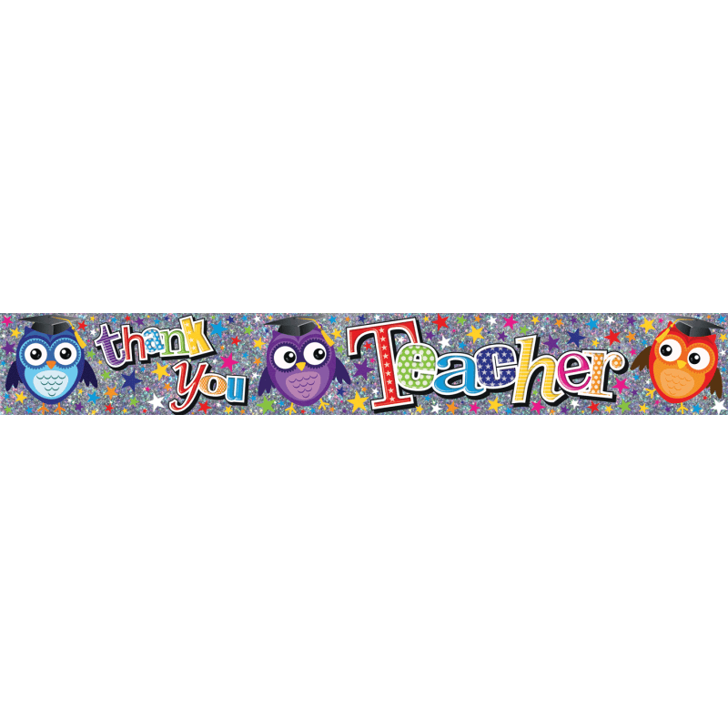 Thank You Teacher Banner 9ft Long - Sweets 'n' Things
