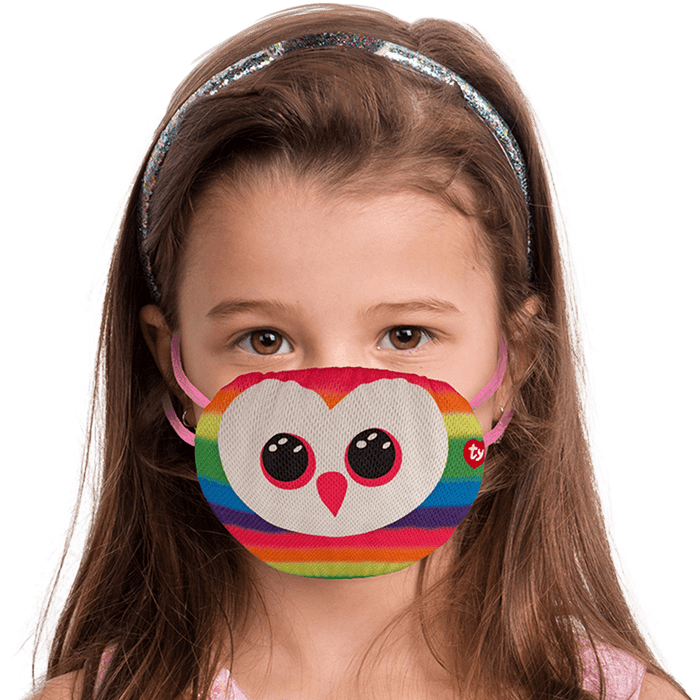 TY Owen Owl Multicolour Face Mask - One Size - Sweets 'n' Things